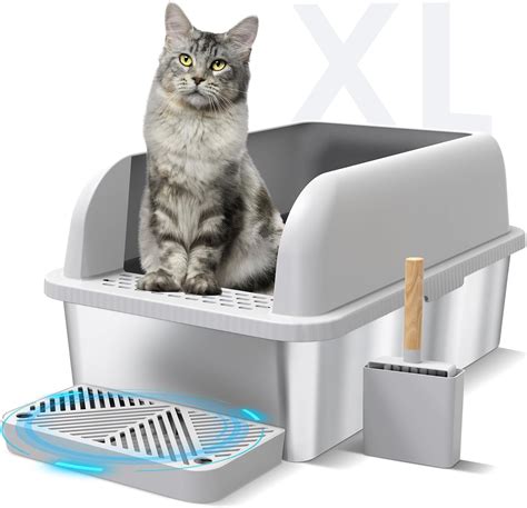 iprimio cat litter box enclosure stainless steel litter box|enclosed cat litter pan.